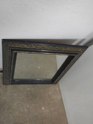 Specchio con cornice nera, anni '20 in vendita su Pamono