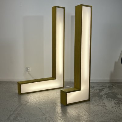 Vintage L Shaped Floor Lamps Set of 2 for sale at Pamono