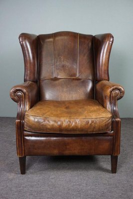 Distressed leather armchair sale sale