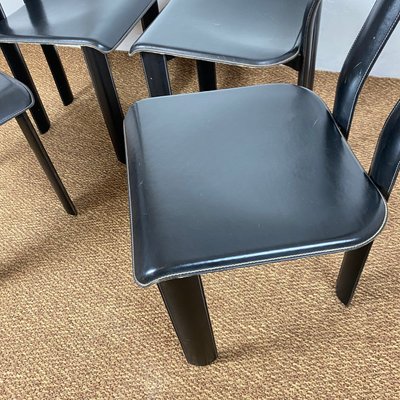 【4脚セット】YCAMI イタリア製 高級 ハイバック チェア Regia Regia Chairs by Antonello Mosca for Ycami Collection, 1980s, Set