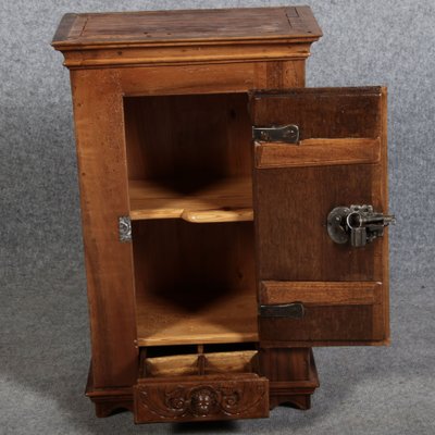 Small Antique Baroque Walnut Wall Cabinet 1750s for sale at Pamono