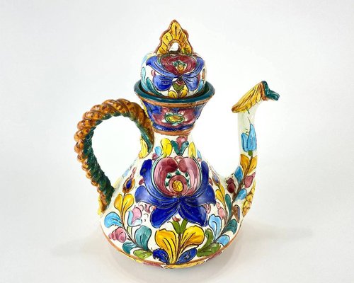 Ceramic Kettle from Assbrock Keramik Majolika, Germany, 1960s