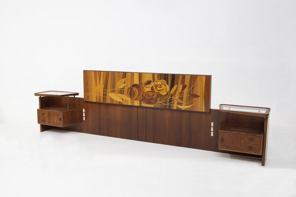 Mid century sales modern headboard king