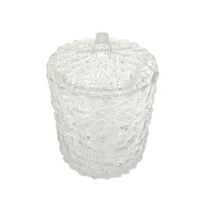 Großes Mid-Century Modern Iced Glasgefäß mit Deckel bei Pamono kaufen