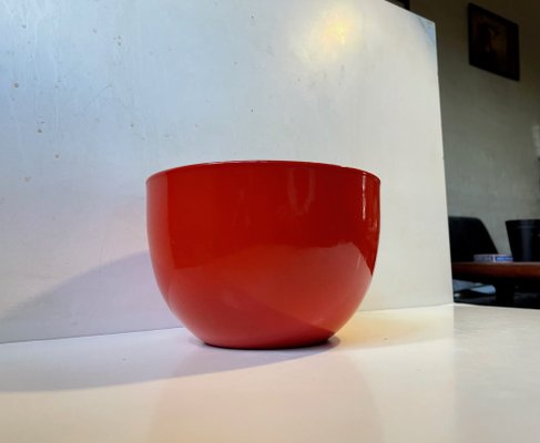 Scandinavian Modern Red Enamel Bowl by Kaj Franck for Arabia