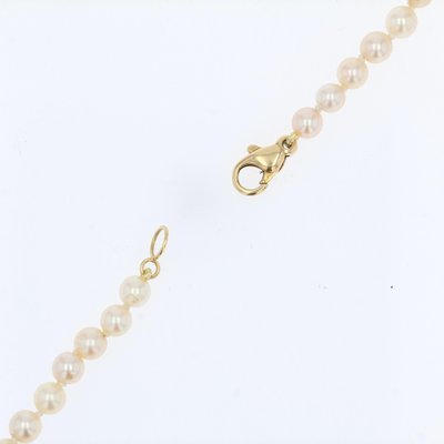 Collier En Perles Avec Fermoir En Or 18 Carats 750/1000 - Poids 16,83 G - Longueur 22,5 Cm - Occasion