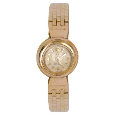 Reloj Omega de mujer de oro amarillo de 18 kt, Francia, años 60 en