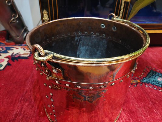 Victorian Copper Log Bucket for sale at Pamono