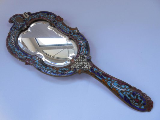 Specchio a mano in bronzo in vendita su Pamono