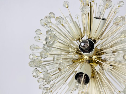 Glass and Brass Sputnik Chandelier attributed to Emil Stejnar for