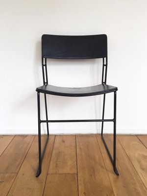 Italian Sultana Dining Chairs in Metal and Leather from