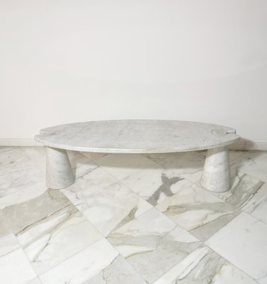 A Carrara Marble Table Designed by Angelo Mangiarotti produced by Skipper A Carrara Marble Table Designed by Angelo Mangiarotti produced by Skipper