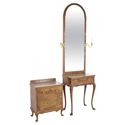 Antique Makeup Vanity with Cabinet Czechoslovakia 1920s Set of