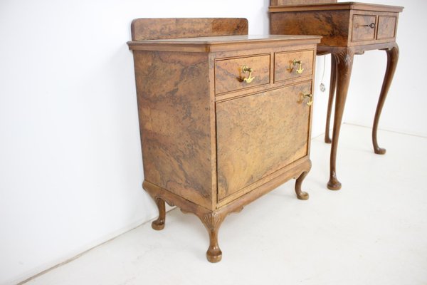 Antique Makeup Vanity with Cabinet, Czechoslovakia, 1920s, Set of