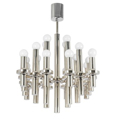 Mid-Century Chrome Chandelier attributed to Gaetano Sciolari for