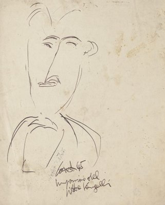 Antonio Vangelli, Figura maschile, Disegno a china nera, XX secolo