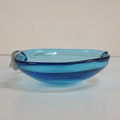 Italienische blaue Murano Glasschale, 1950er bei Pamono kaufen