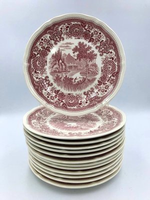 Vintage Red Burgenland Series Dinner Plates from Villeroy & Boch