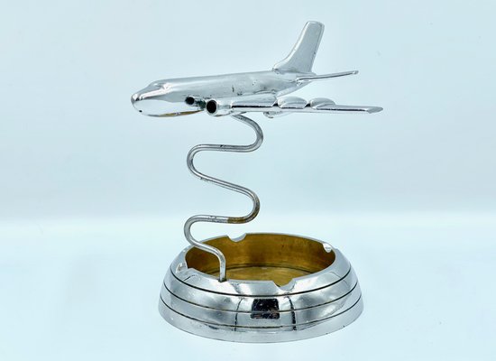 Lot De 6 Boutons Avion En Plastique Chromé - 17x17 Mm - Style Vintage Années 70 Pour Customisation