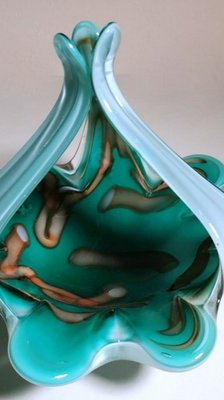 Italian Colored Opaline Murano Glass Basket for sale at Pamono