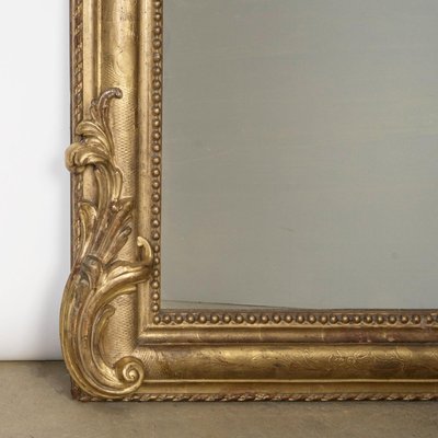 Large 19th Century Louis Philippe Gold Gilt Mirror with Crest for