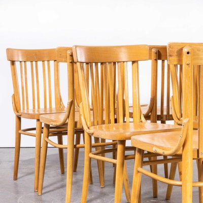 Straight Back Bentwood Dining Chairs from Ton 1960s Set of 8 for sale at Pamono