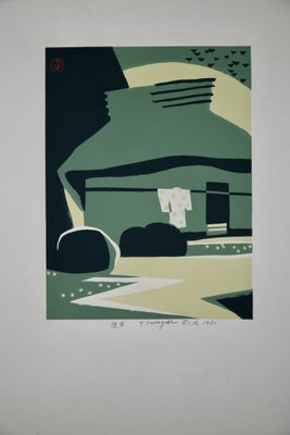 Japanese Mid-Century Modern Woodblock Print by Tomizaburo Hasegawa