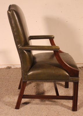Dark green leather armchair new arrivals