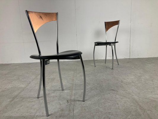 Black and sale copper dining chairs