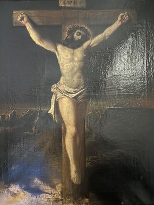 Christ's Crucifixion, 1700s-1800s, Oil on Canvas, Framed for sale