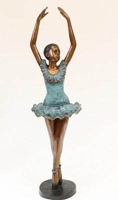 Figura bailarina de ballet francesa de bronce