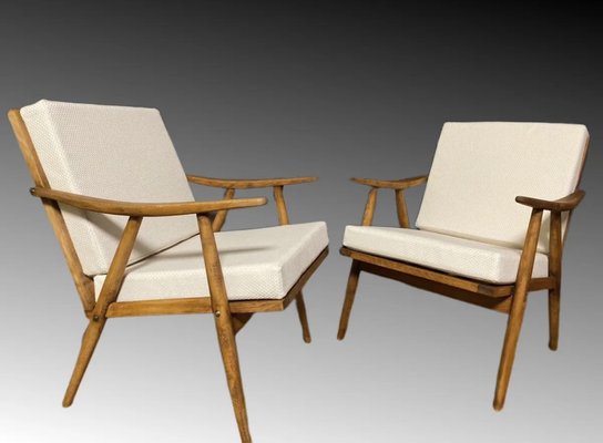 Wooden Armchairs by Jaroslav Smidek for TON 1960s Set of 2 for