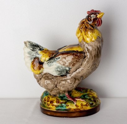 Bouteille en forme de coq en céramique noire