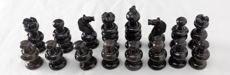 the black chess pieces in French