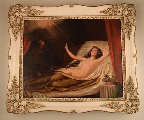 Artista sconosciuto, Donna nuda e Danae mitologica, XIX secolo, Olio su tela