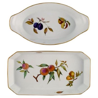 Porcelain Evesham Serving Dishes from Royal Worcester, England