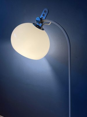 Lampe de Bureau Champignon en Argent et Blanc par Dijksta Lampen, 1970s en  vente sur Pamono