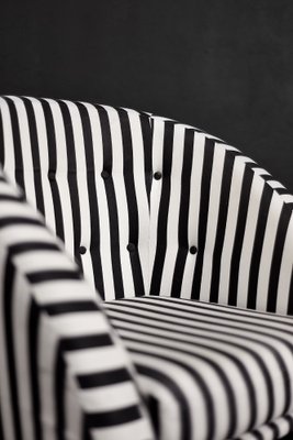 Black and online white striped armchair