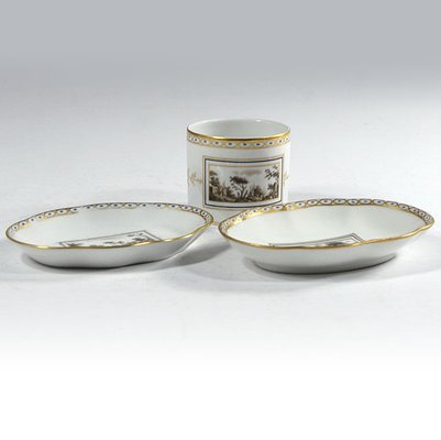 Italian Porcelain Fiesole Set by Richard Ginori, 1960s, Set of 3