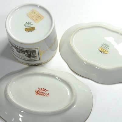 Italian Porcelain Fiesole Set by Richard Ginori, 1960s, Set of 3