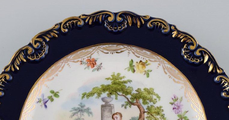 Late 19th Century Meissen Plate in Hand-Painted Porcelain for sale