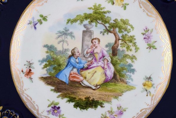 Late 19th Century Meissen Plate in Hand-Painted Porcelain for sale
