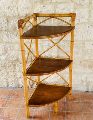Bamboo 3 tier corner cheap shelf