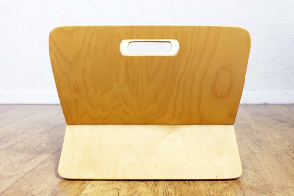 Curved Plywood Magazine Rack, 1980s for sale at Pamono
