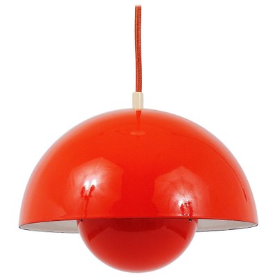 Orange Flowerpot Pendant Lamp by Verner Panton for Louis Poulsen 1969