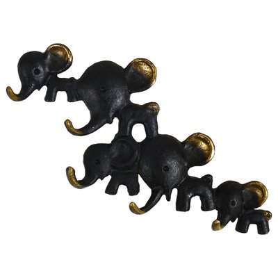Brass Elephant Key Hanger attributed to Walter Bosse for Hertha
