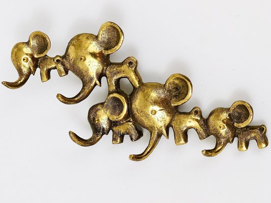 Brass Elephant Key Hanger attributed to Walter Bosse for Hertha