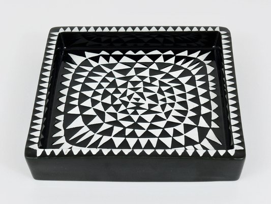 Black & White Ceramic Domino Plate by Stig Lindberg for