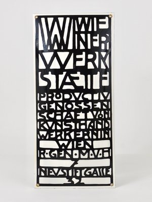 Art Nouveau Domed Enameled Advertising Sign from Wiener