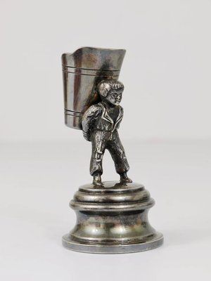 Antique Birmingham 1915 Toothpick Holder Art Nouveau Silver